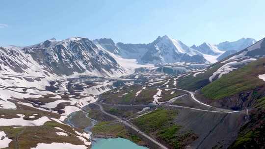 新疆/独库公路/天山/雪山/航拍/雪景