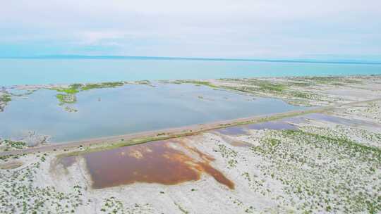 新疆北疆阿勒泰乌伦古湖自然风景航拍