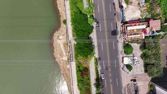 重庆索道长江索道航拍4K