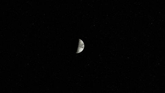 宇宙中月球移动的特写镜头