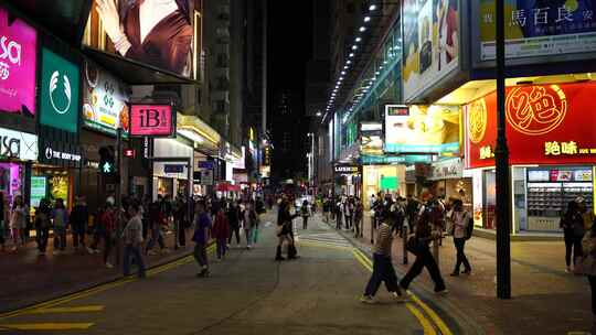 香港街头行人街道人流步行街人群人来人往