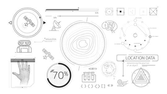 卫星互联网和地理定位主题的动画信息图表