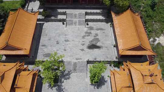 航拍贵州安龙皇宫中式人文景观