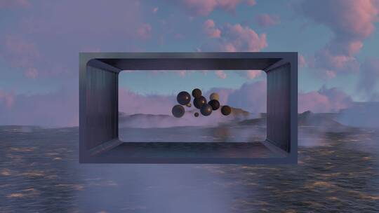 裸眼3D球体飞出视频素材模板下载