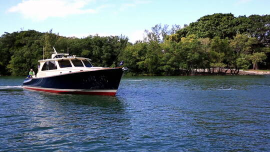 美国迈阿密城河道上的游艇(2)