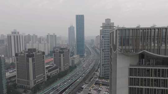 上海城市风光航拍  环球港