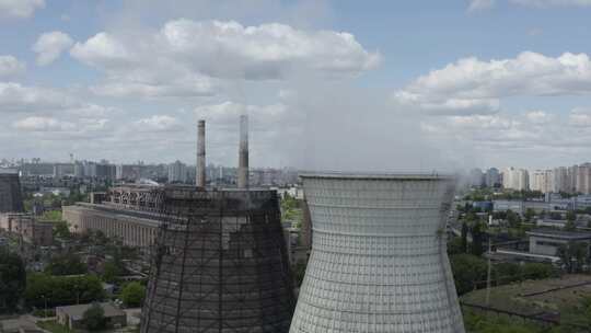 乌克兰的发电厂和工业综合体。鸟瞰图。
