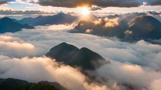 山间云海日出全景