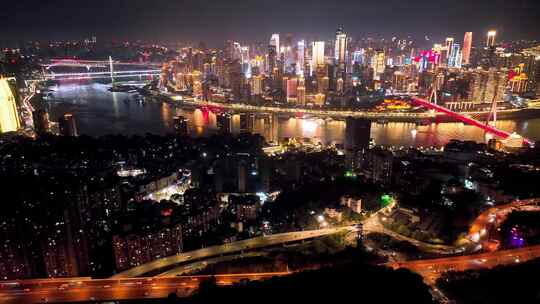 重庆城市航拍夜景4k
