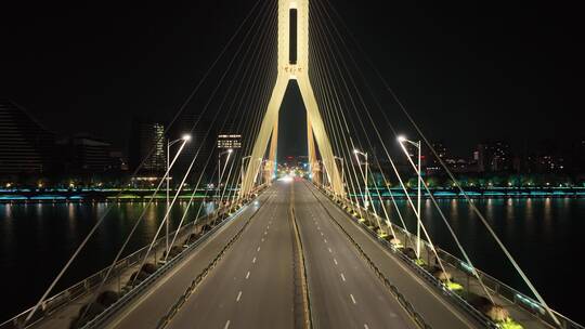 丽水紫金大桥夜景航拍