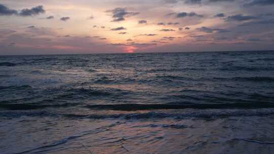地中海海边夕阳升格慢镜头