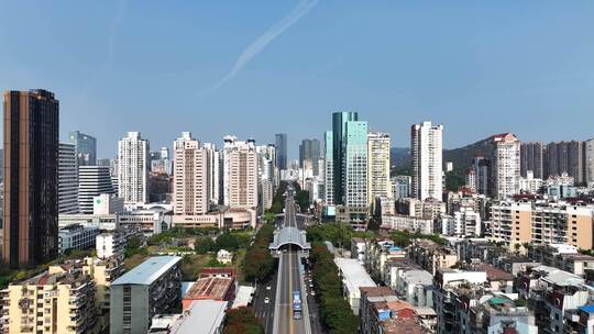 中国福建厦门思明区夏禾路BRT城市风光