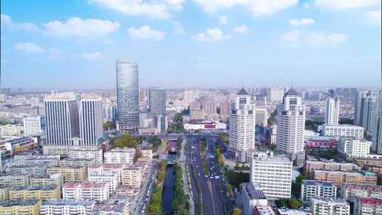 连云港市中心-4k航拍视频素材模板下载
