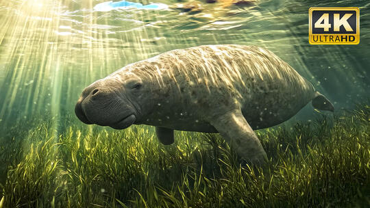 海洋生物海龟海马海星深海风景视频素材1