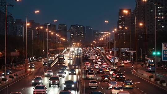 夜景街道 夜景车流 城市夜景