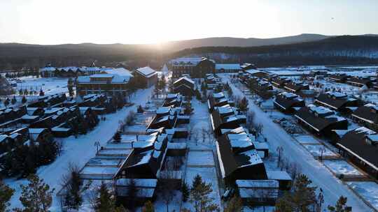 内蒙古敖鲁古雅鄂温克族乡雪景