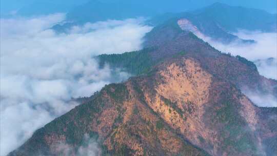 浙江衢州开化山区农村云海风景风光航拍延时