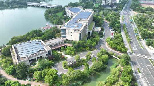 张家港沙洲湖大酒店沙洲湖会议中心航拍