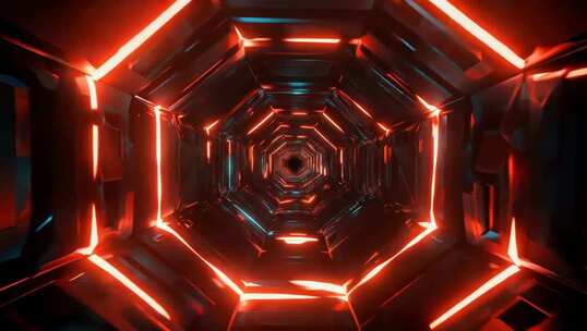 科幻风格霓虹灯光隧道背景