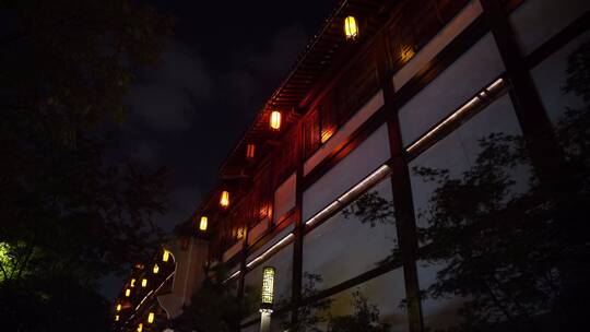 杭州大兜路香积寺建筑夜景
