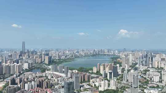 武汉市武昌区航拍城市风光老城区建筑风景