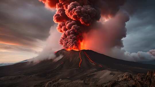 火山喷发壮观景象