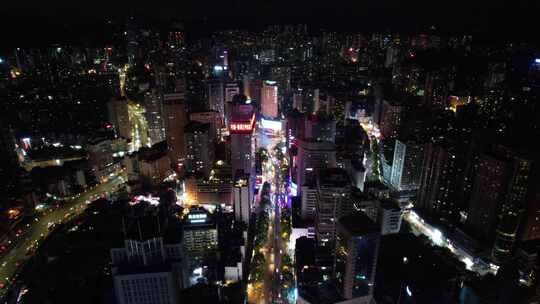 贵州贵阳城市夜景航拍