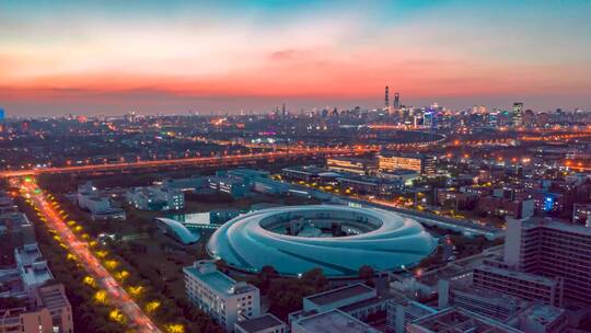 上海城市风光航拍延时