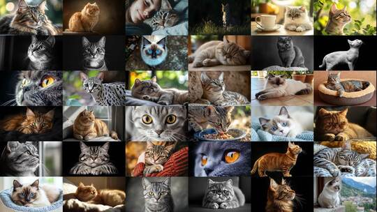 萌猫治愈瞬间猫咪猫星人(前99S为快速预览)高清在线视频素材下载