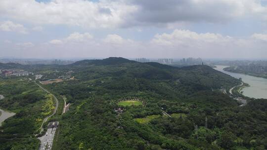 航拍广西南宁城市风景