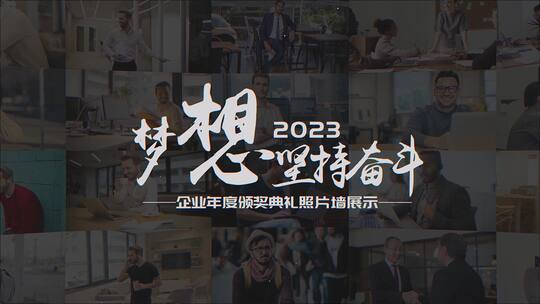 2023年会照片墙员工展示AE模板