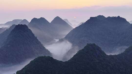 4k 航拍万峰林山峦群山唯美风光