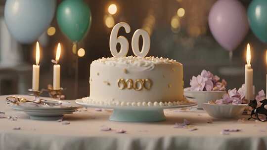 60岁生日蛋糕视频素材模板下载
