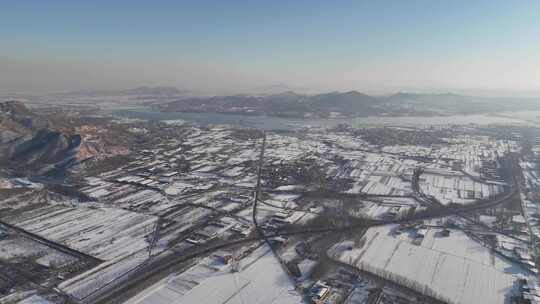 航拍冬天雪景