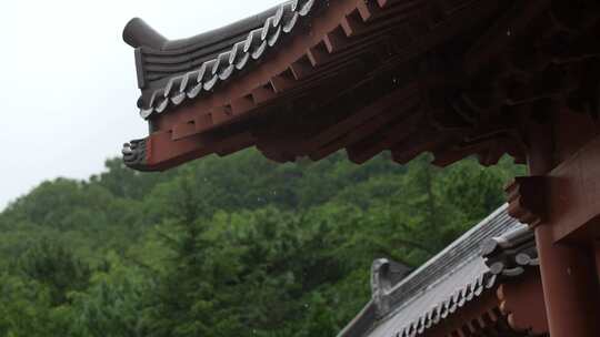 雨天屋檐下雨雨水惊蛰禅意古风清明大暑