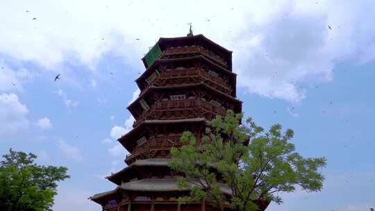 山西朔州应县佛宫寺释迦塔应县木塔古代建筑