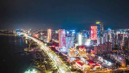 青岛西海岸夜景航拍延时