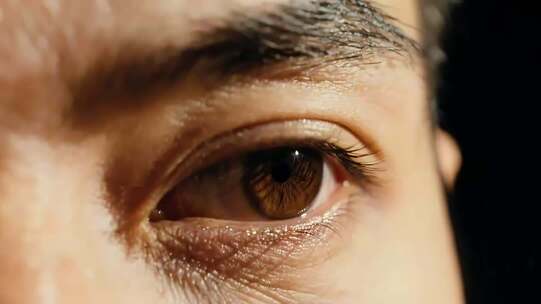 男性眼睛微距特写