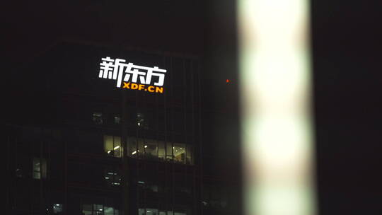北京中关村雨雪夜 新东方 京东方 视频素材模板下载