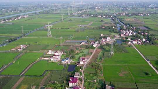 新农村乡村农民田野三农航拍