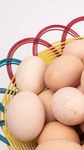 新鲜农产品乡里土鸡蛋4k竖版滑轨平移