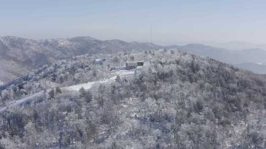 航拍吉林省吉林市北大湖滑雪场冬季风光