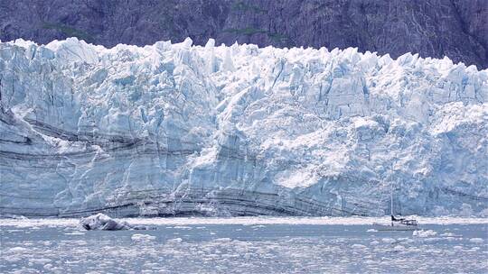 航拍冰川崩裂景观视频素材模板下载