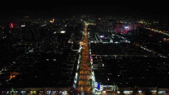 河北衡水城市夜景灯光航拍