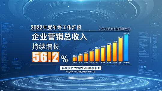 4k企业科技空间数据增长AE模板02