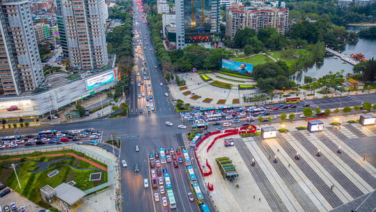 深圳邓小平广场航拍延时