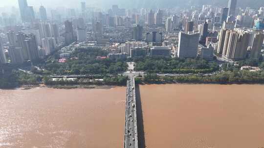 甘肃兰州黄河大桥航拍