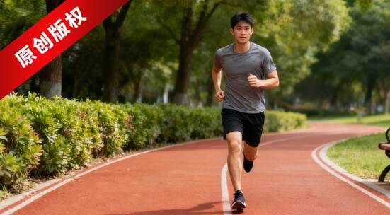 公园健身跑道场景视频
