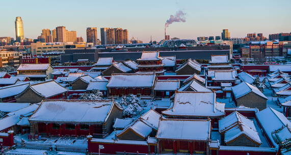 悟2x7航拍沈阳故宫雪景