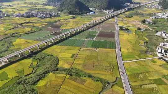 马山高铁穿过田野